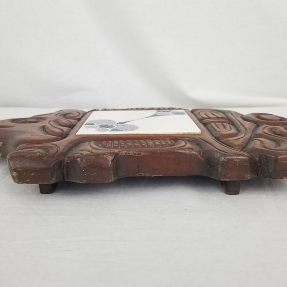 VTG wooden pig & tile trivet - Picture 3 of 12
